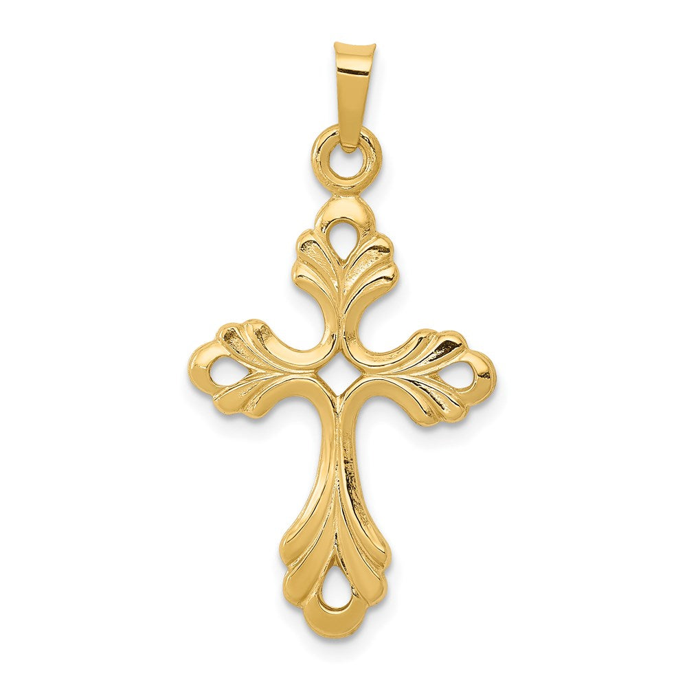 Charlie & Co Jewelry | 14k Polished Fleur De Lis Cross Pendant - Model XR1476