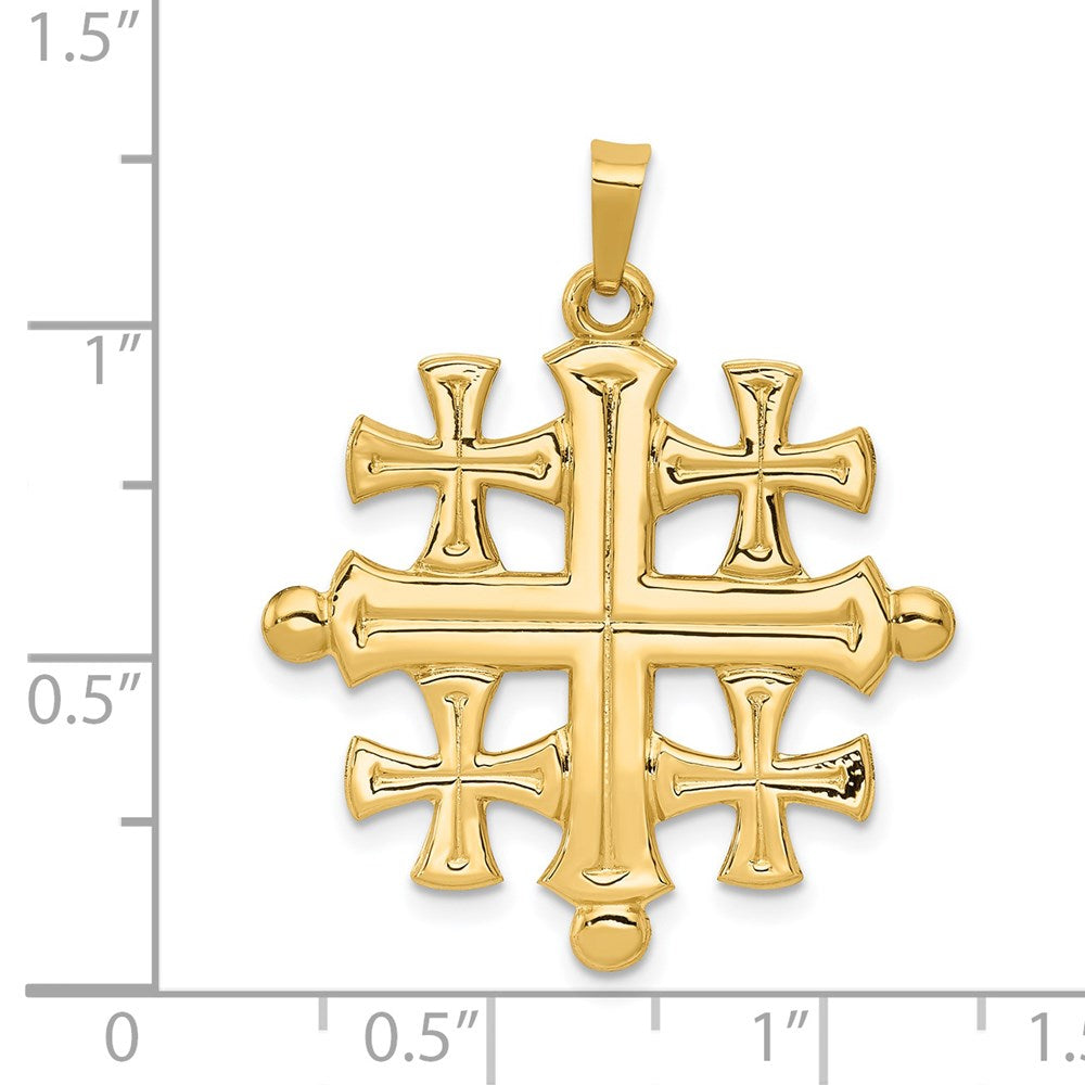 Charlie & Co Jewelry | 14k Polished Jerusalem Cross Pendant - Model XR1489