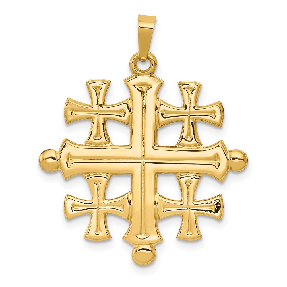 Charlie & Co Jewelry | 14k Polished Jerusalem Cross Pendant - Model XR1489