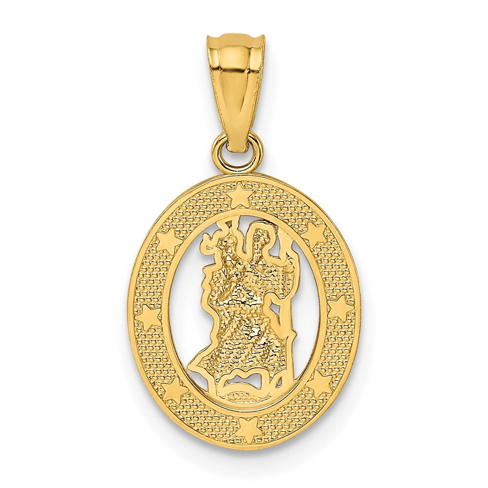 14K Gold Elegant St. Christopher Pendant - Charlie & Co. Jewelry