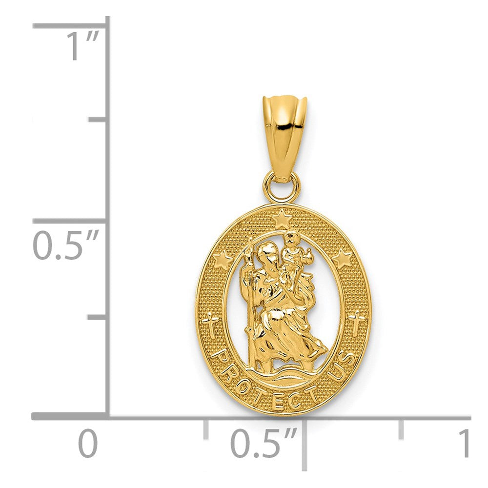 14K Gold Elegant St. Christopher Pendant - Charlie & Co. Jewelry