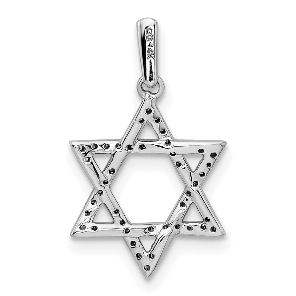 White Gold Diamond Star of David Pendant - Model XR1513 - Charlie & Co. Jewelry