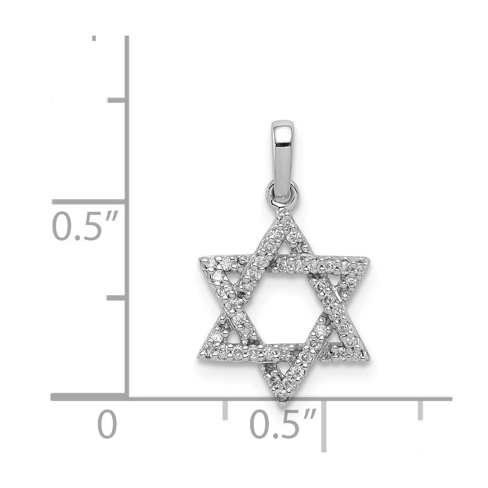 White Gold Diamond Star of David Pendant - Model XR1513 - Charlie & Co. Jewelry