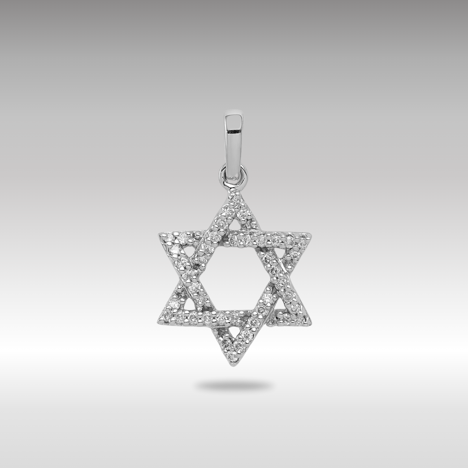 White Gold Diamond Star of David Pendant - Model XR1513 - Charlie & Co. Jewelry