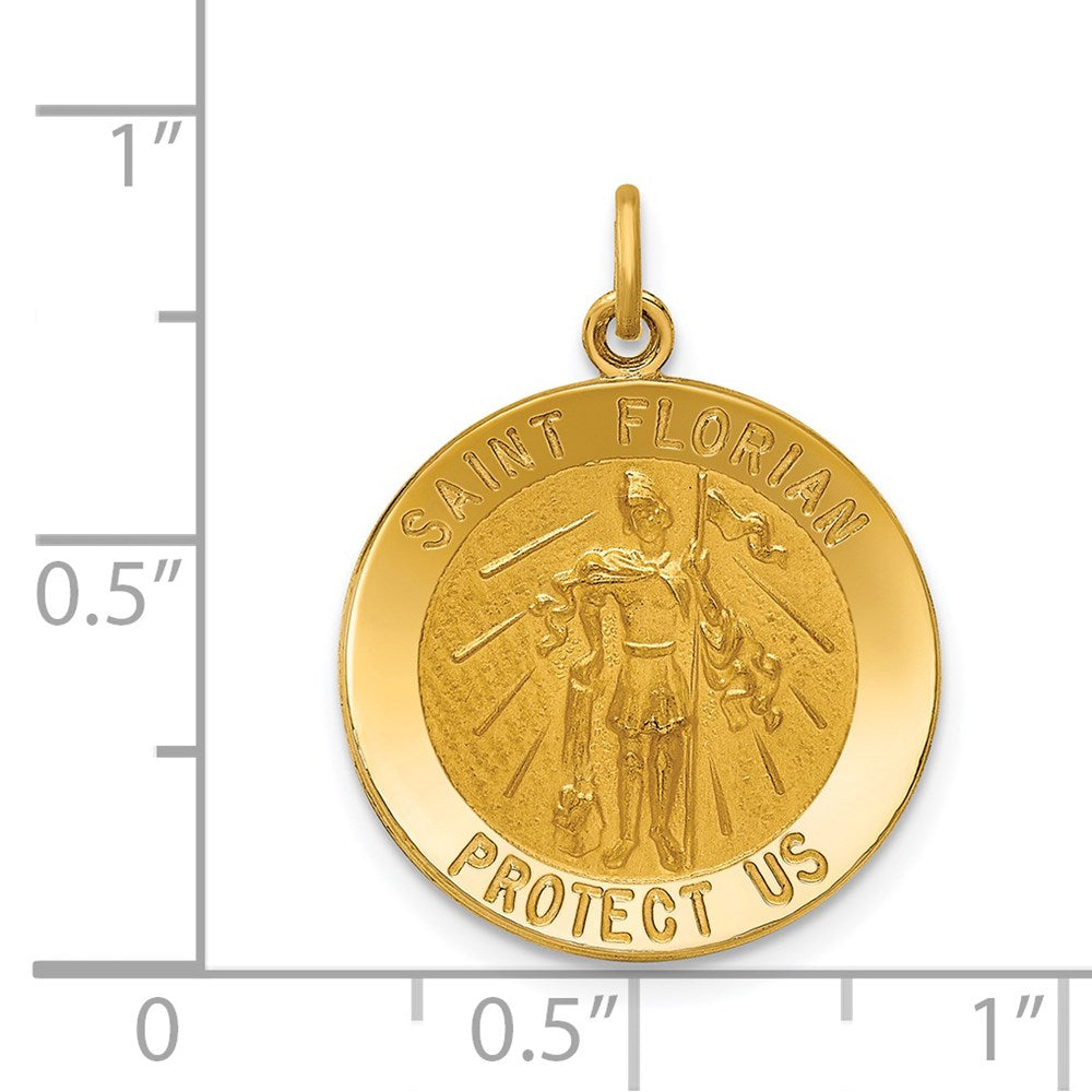 14K Gold Saint Florian Medal Pendant - Charlie & Co. Jewelry