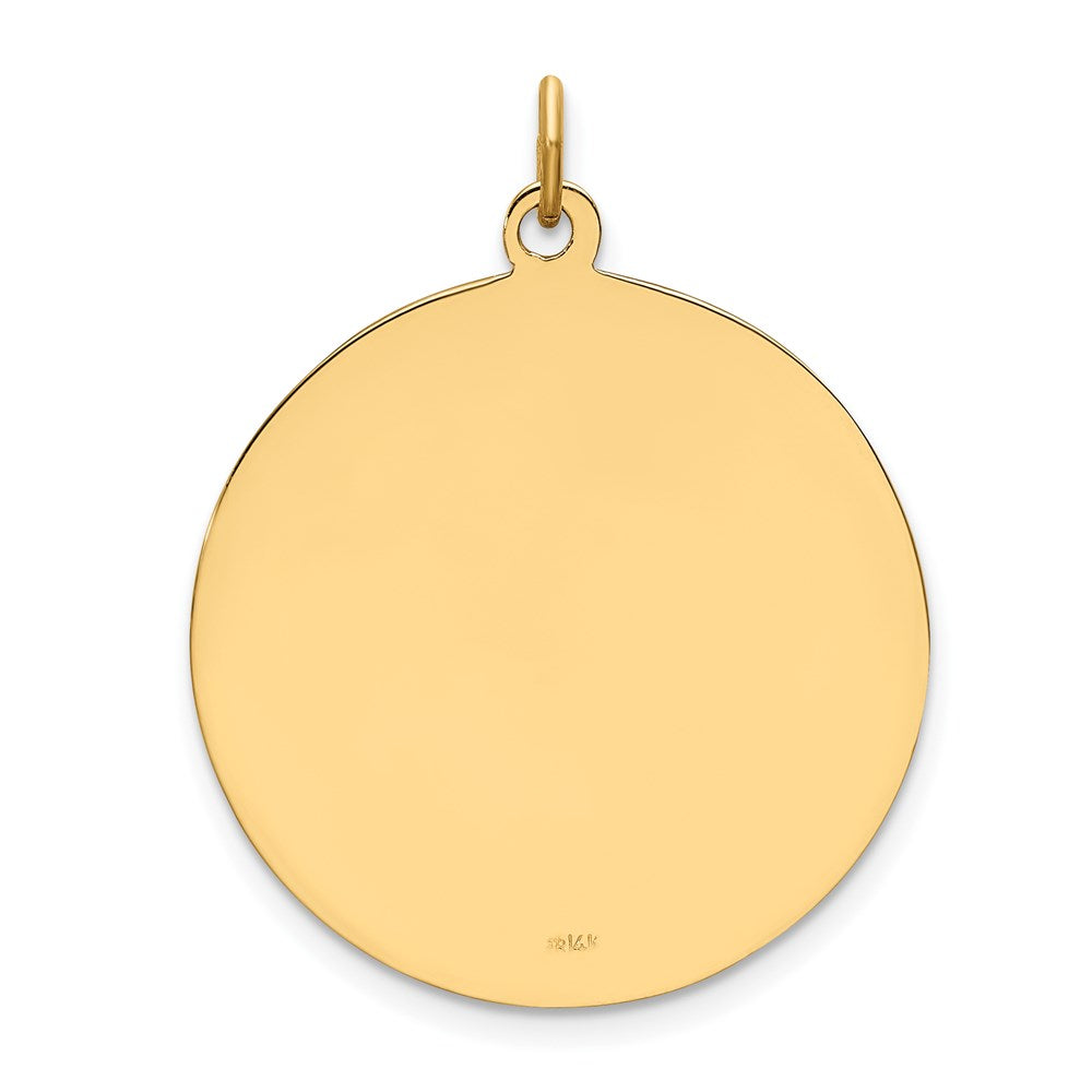 Gold Large Round Disc St. Christopher Medal Pendant Model-XR1798 - Charlie & Co. Jewelry
