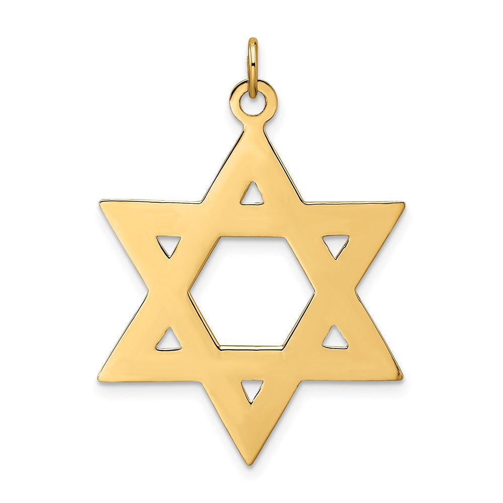 Charlie & Co Jewelry | 14k Polished And Textured Solid Star Of David Pendant - Model XR1959