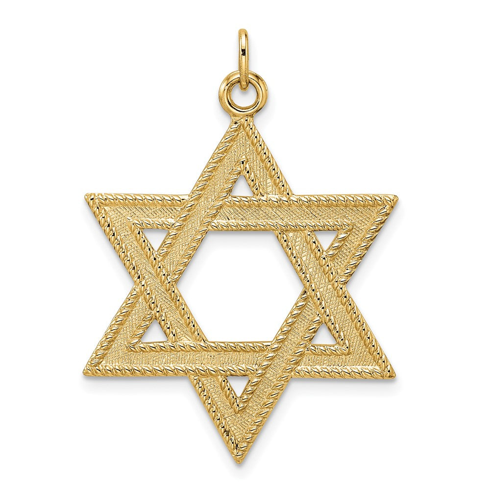 Charlie & Co Jewelry | 14k Polished And Textured Solid Star Of David Pendant - Model XR1959