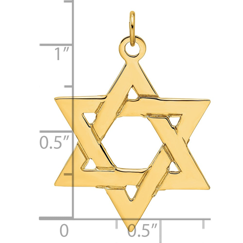 Charlie & Co Jewelry | 14k Polished Solid Star Of David Pendant - Model XR1961