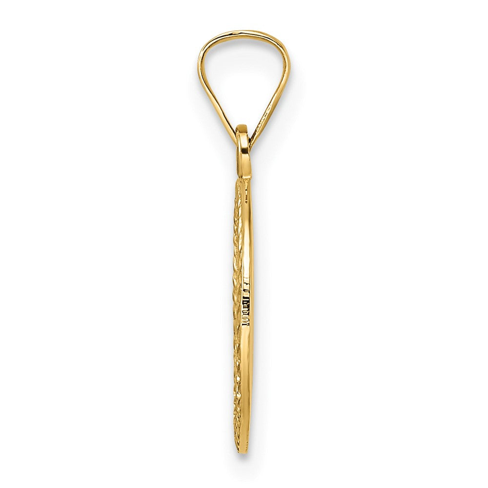 Charlie & Co Jewelry | 14k Polished And Textured Solid Star Of David In Frame Pendant - Model XR1967