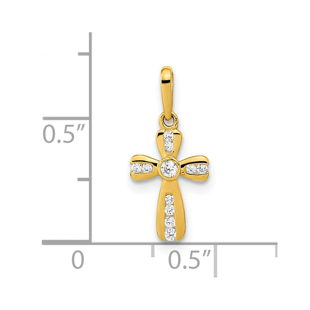 Charlie & Co Jewelry | 14k Polished Cz Cross Pendant - Model XR1968