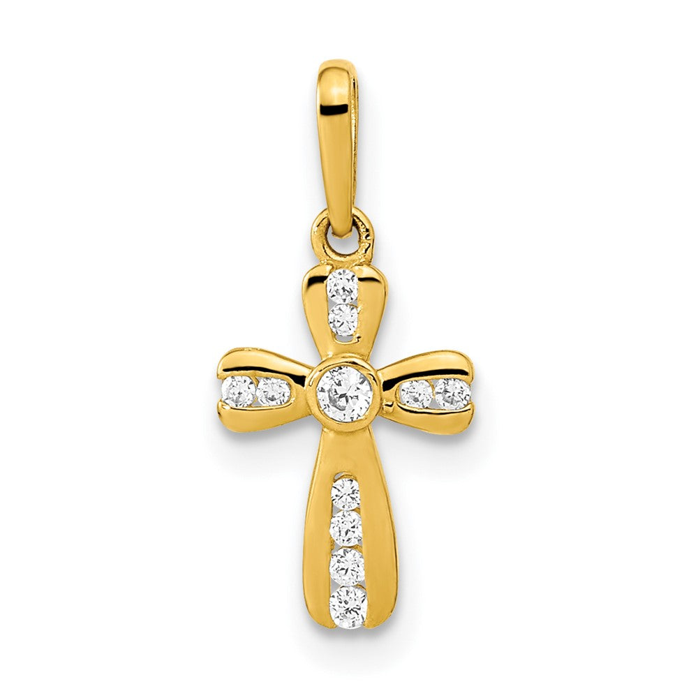 Charlie & Co Jewelry | 14k Polished Cz Cross Pendant - Model XR1968