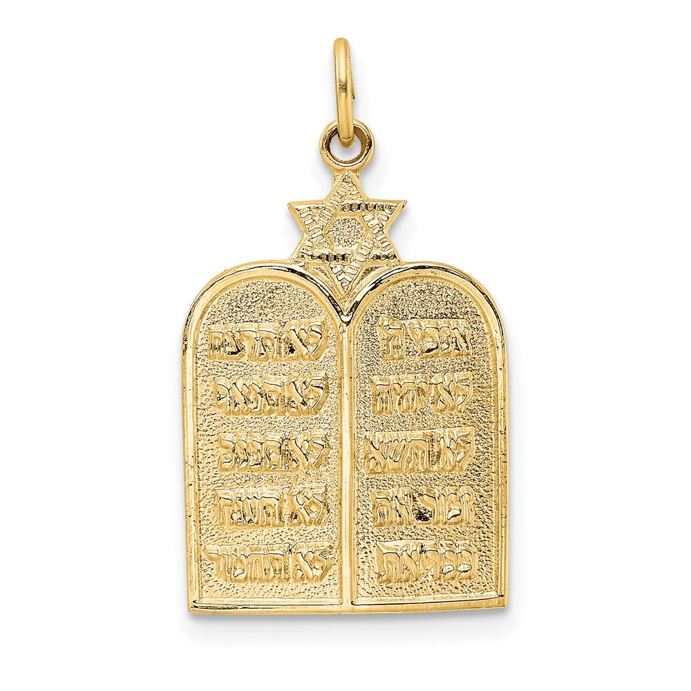 Charlie & Co Jewelry | 14k Polished Solid Ten Commandments And Star Pendant - Model XR1983