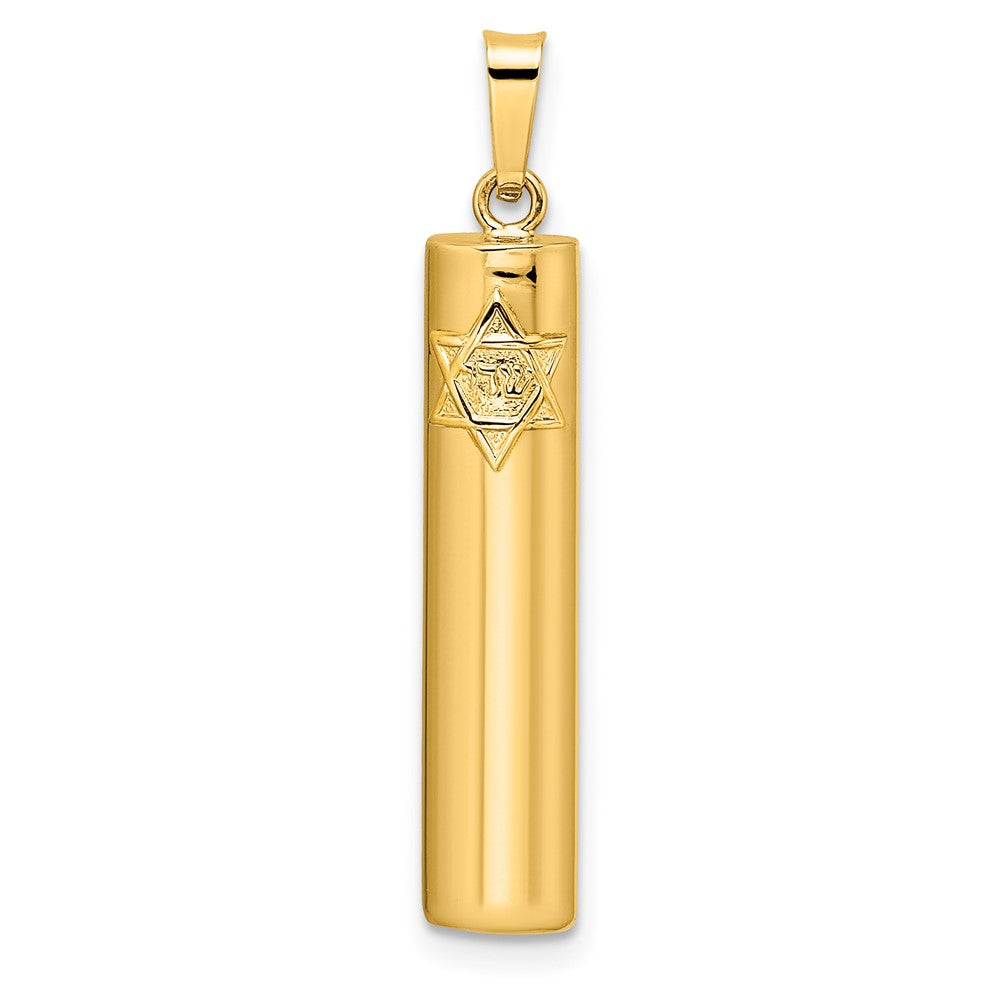 Charlie & Co Jewelry | 14k Polished Hollow Mezuzah W/star Of David Pendant - Model XR2039