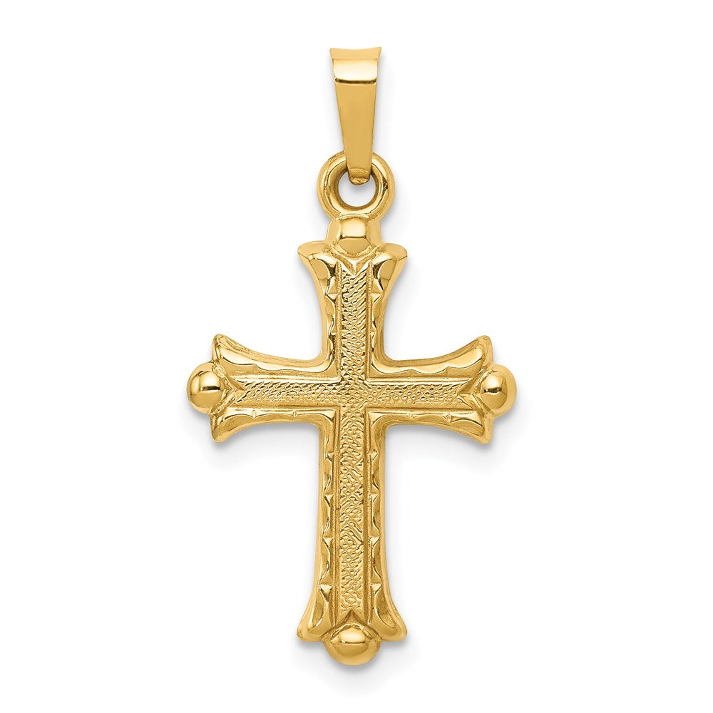 Charlie & Co Jewelry | 14k Hollow Fleur De Lis Cross Pendant - Model XR208