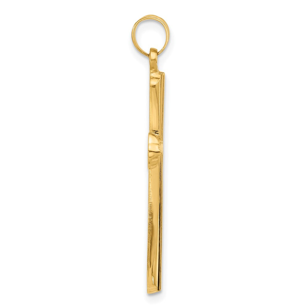 Charlie & Co Jewelry | 14k Polished And Grooved Hollow Cross Pendant - Model XR2081