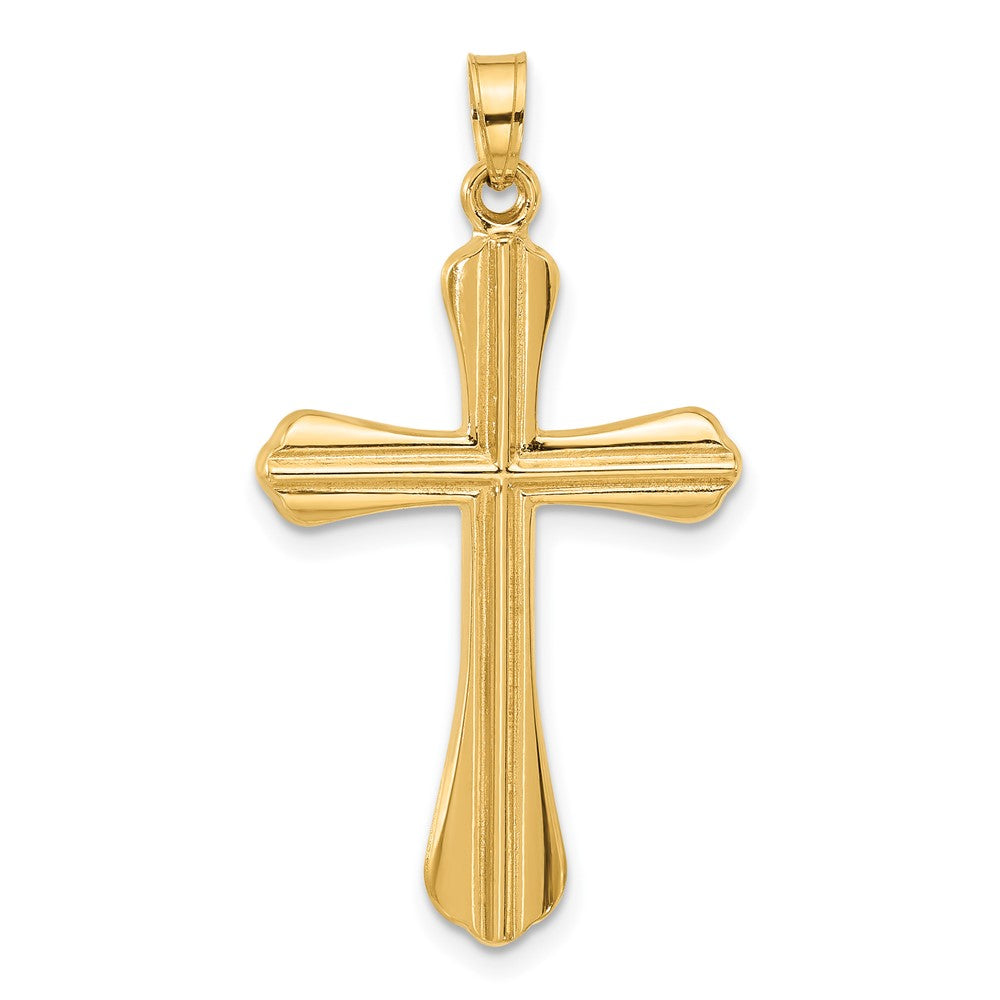 Charlie & Co Jewelry | 14k Polished And Grooved Hollow Cross Pendant - Model XR2081