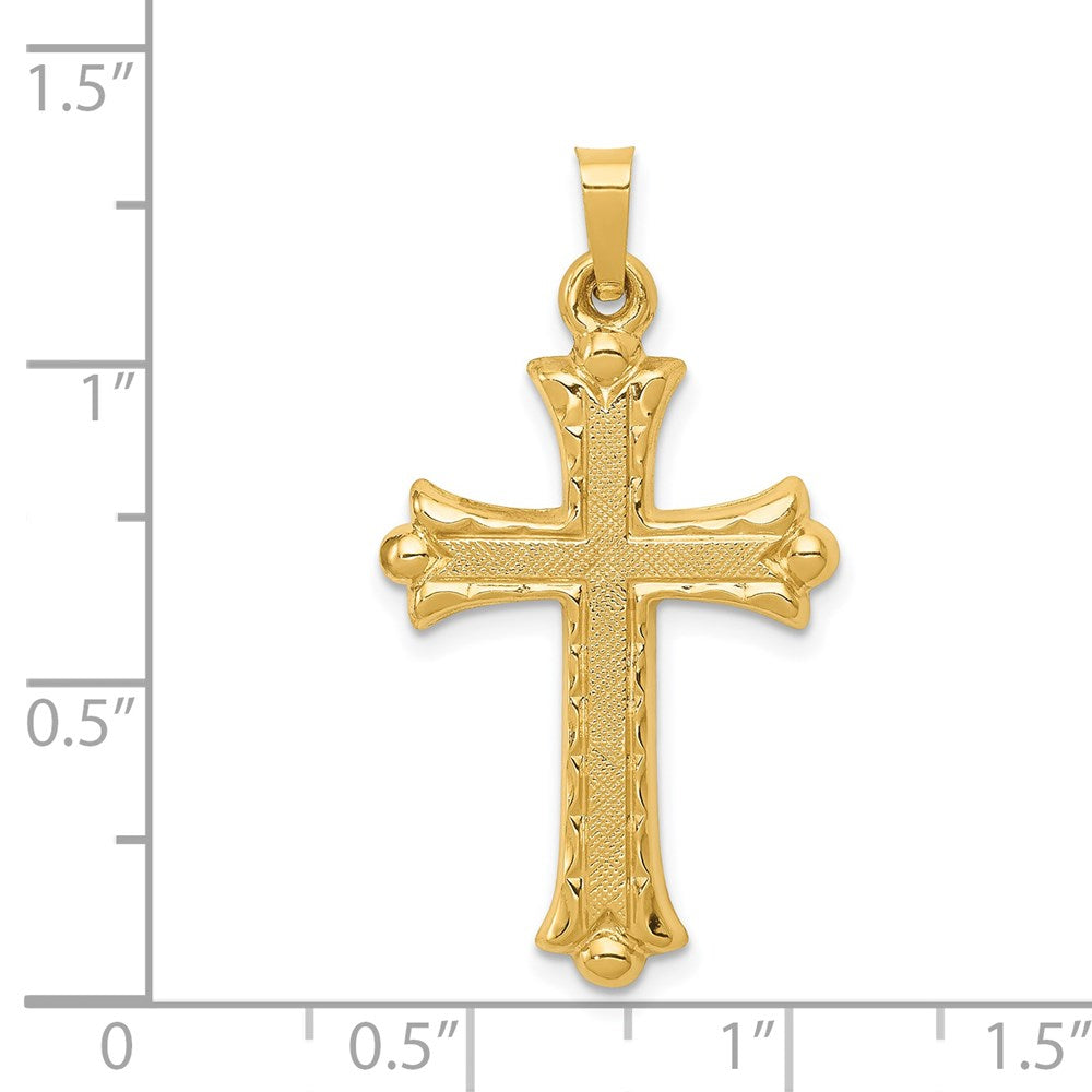 Charlie & Co Jewelry | 14k Hollow Fleur De Lis Cross Pendant - Model XR209