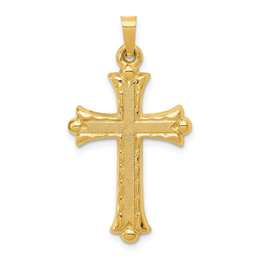 Charlie & Co Jewelry | 14k Hollow Fleur De Lis Cross Pendant - Model XR209