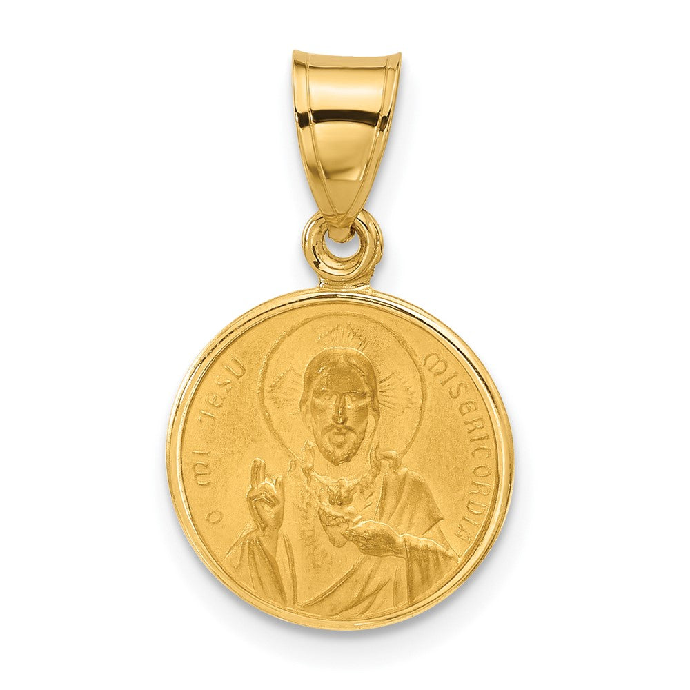 Charlie & Co Jewelry | 14k Polished And Satin Solid Sacred Heart Of Jesus Medal - Model XR2097