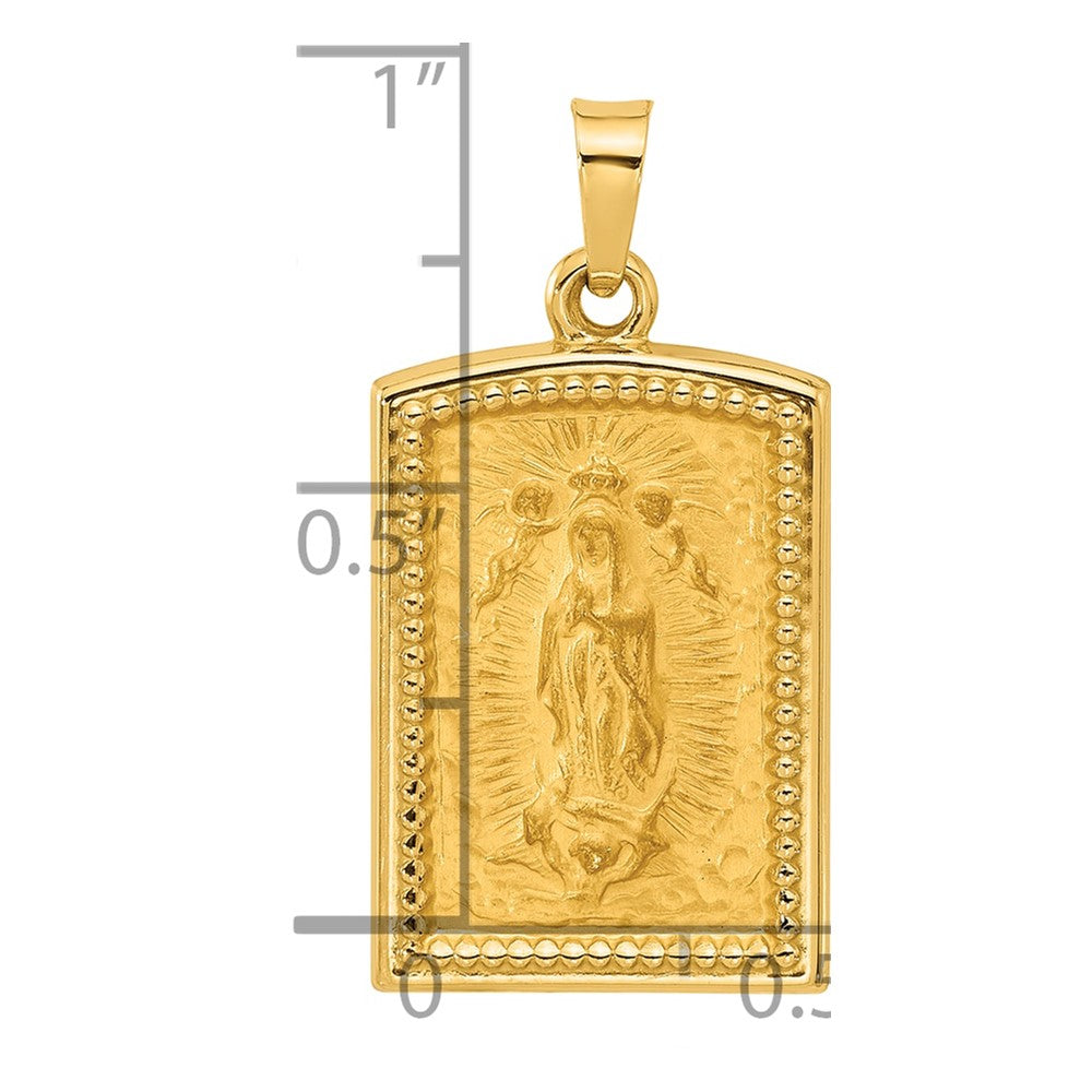 Charlie & Co Jewelry | 14k Rectangular Hollow Our Lady Of Guadalupe Medal - Model XR2102