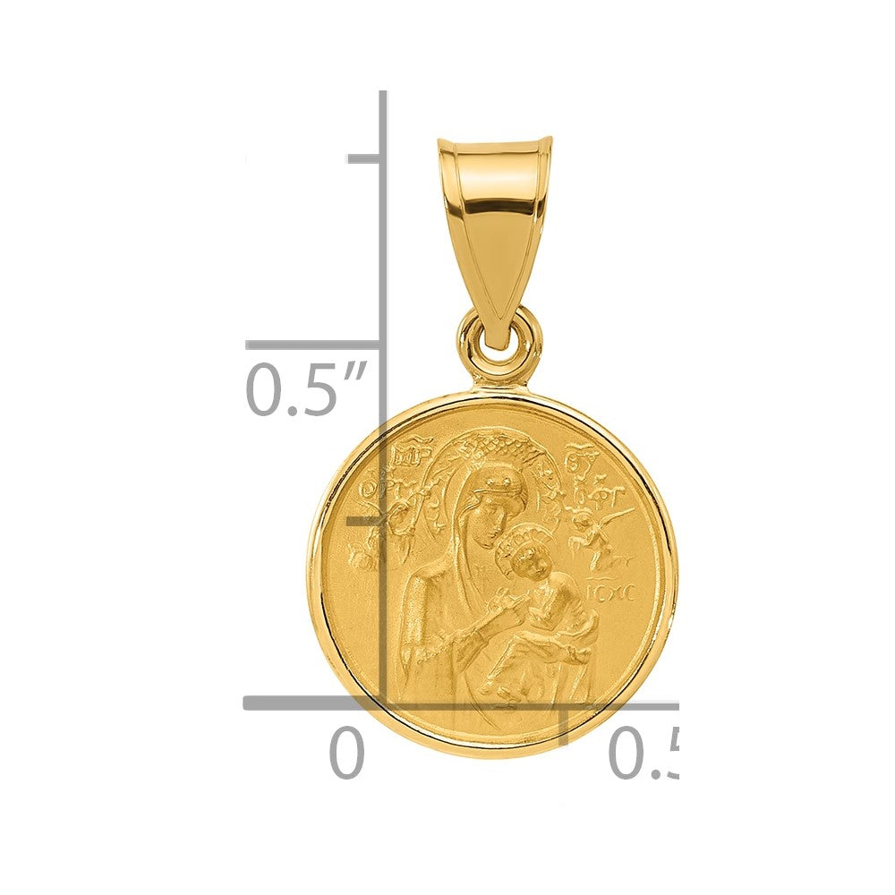 Charlie & Co Jewelry | 14k Polished And Satin Solid Our Lady Of Perpetual Help Medal - Model XR2105