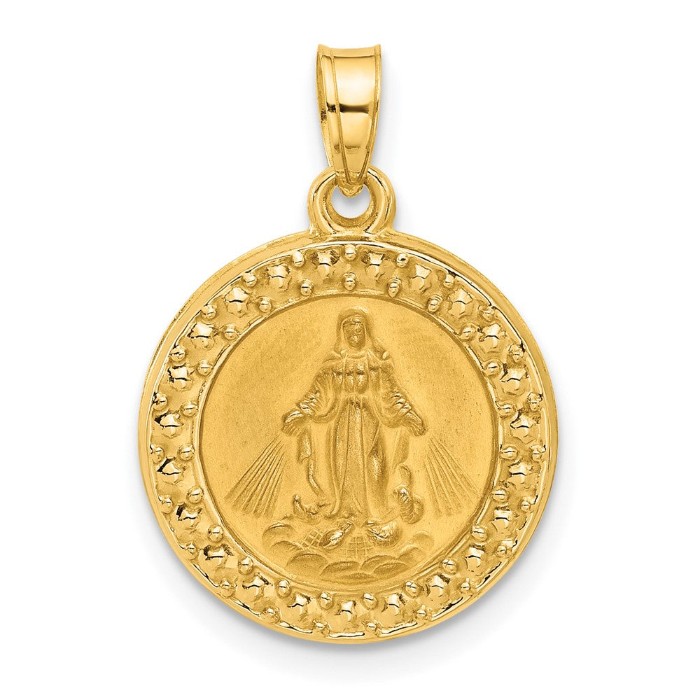 Charlie & Co Jewelry | 14k Hollow Miraculous Mary Plain Back Medal - Model XR2108