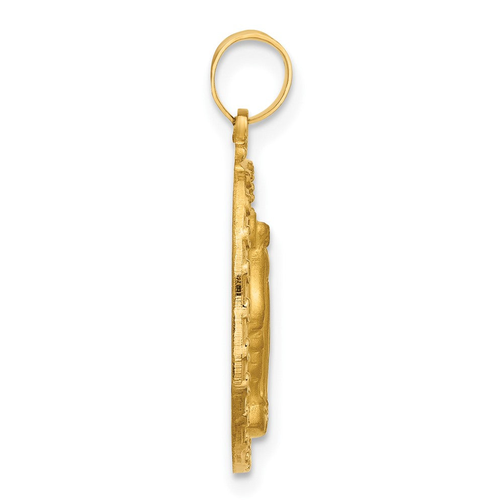Charlie & Co Jewelry | 14k Satin And Polished Miraculous Medal Solid Oval Pendant - Model XR2111