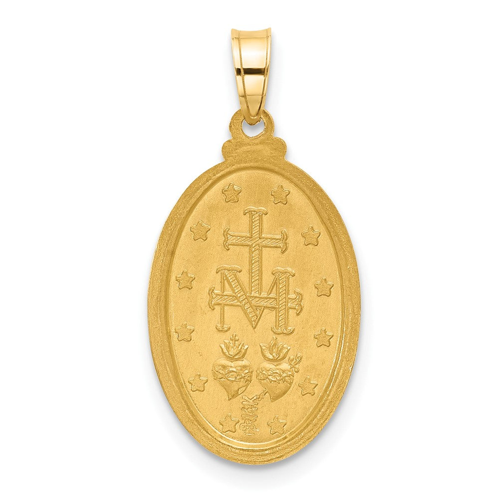 Charlie & Co Jewelry | 14k Satin And Polished Miraculous Medal Solid Oval Pendant - Model XR2111