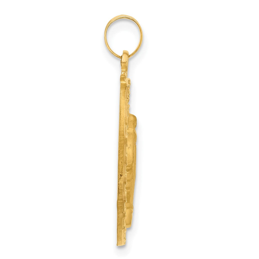 Charlie & Co Jewelry | 14k Satin And Polished Miraculous Medal Oval Solid Pendant - Model XR2113
