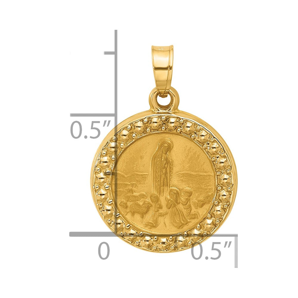 Charlie & Co Jewelry | 14k Satin And Polished St Anthony Medal Circle Pendant - Model XR2131