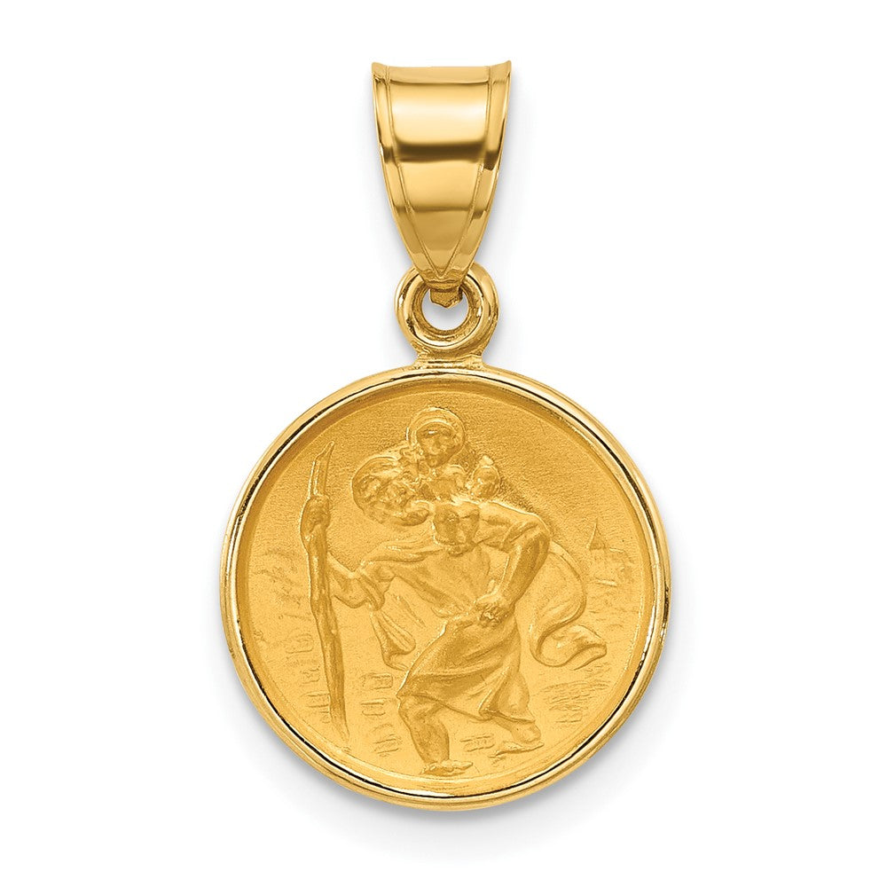 Charlie & Co Jewelry | 14k Polished And Satin St. Christopher Medal - Model XR2138