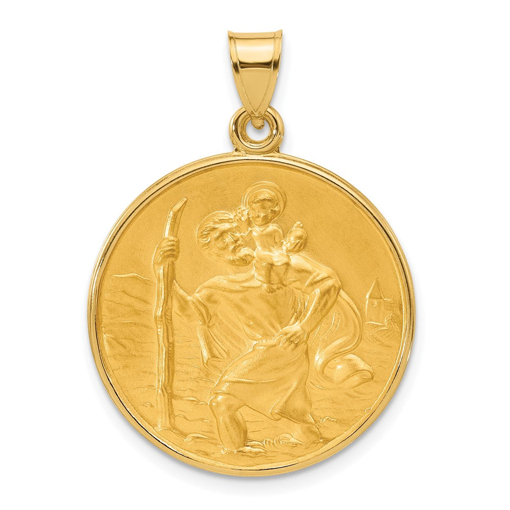 Charlie & Co Jewelry | 14k Polished And Satin Solid St. Christopher Medal - Model XR2139
