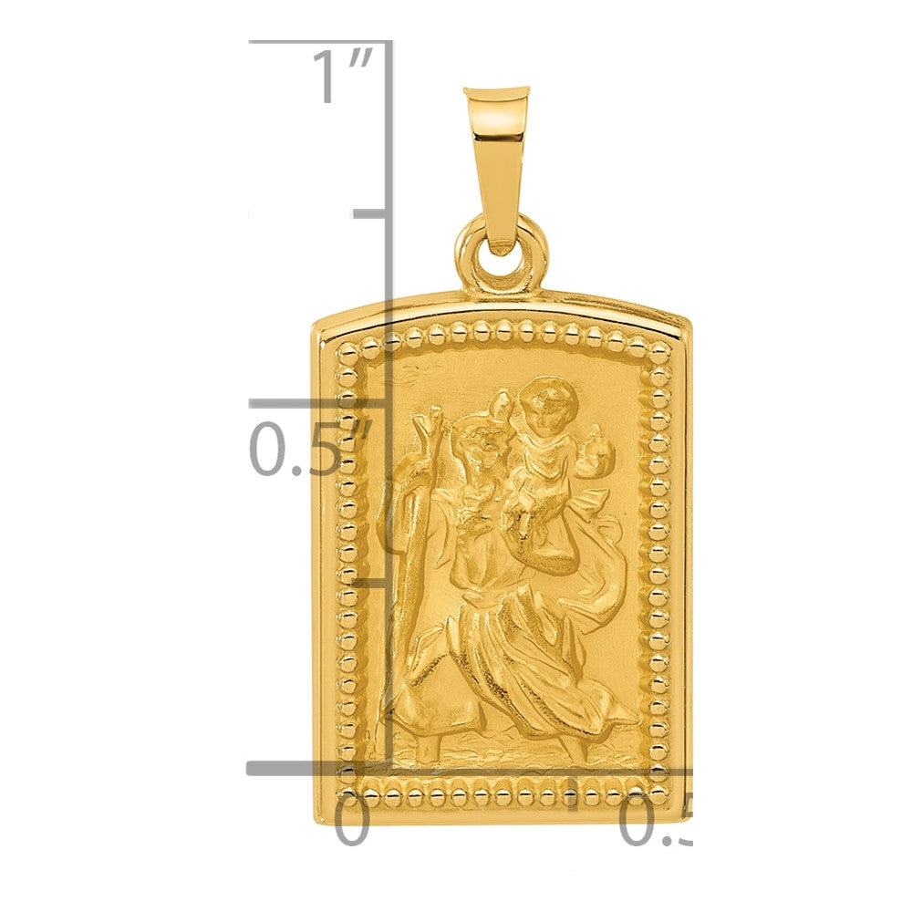 Charlie & Co Jewelry | 14k Rectangular Hollow St. Christopher Medal - Model XR2140