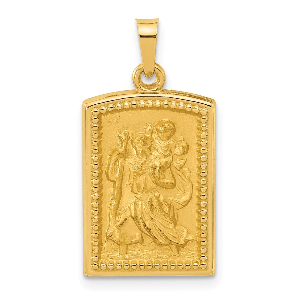 Charlie & Co Jewelry | 14k Rectangular Hollow St. Christopher Medal - Model XR2140