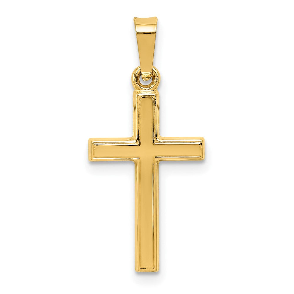Charlie & Co Jewelry | 14k Diamond-cut Small Hollow Cross Pendant - Model XR234