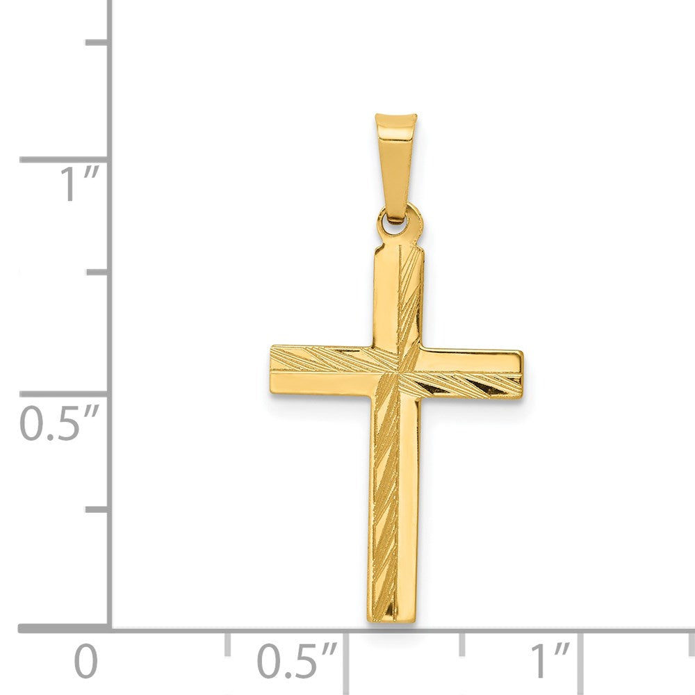 Charlie & Co Jewelry | 14k Diamond-cut Hollow Cross Pendant - Model XR235