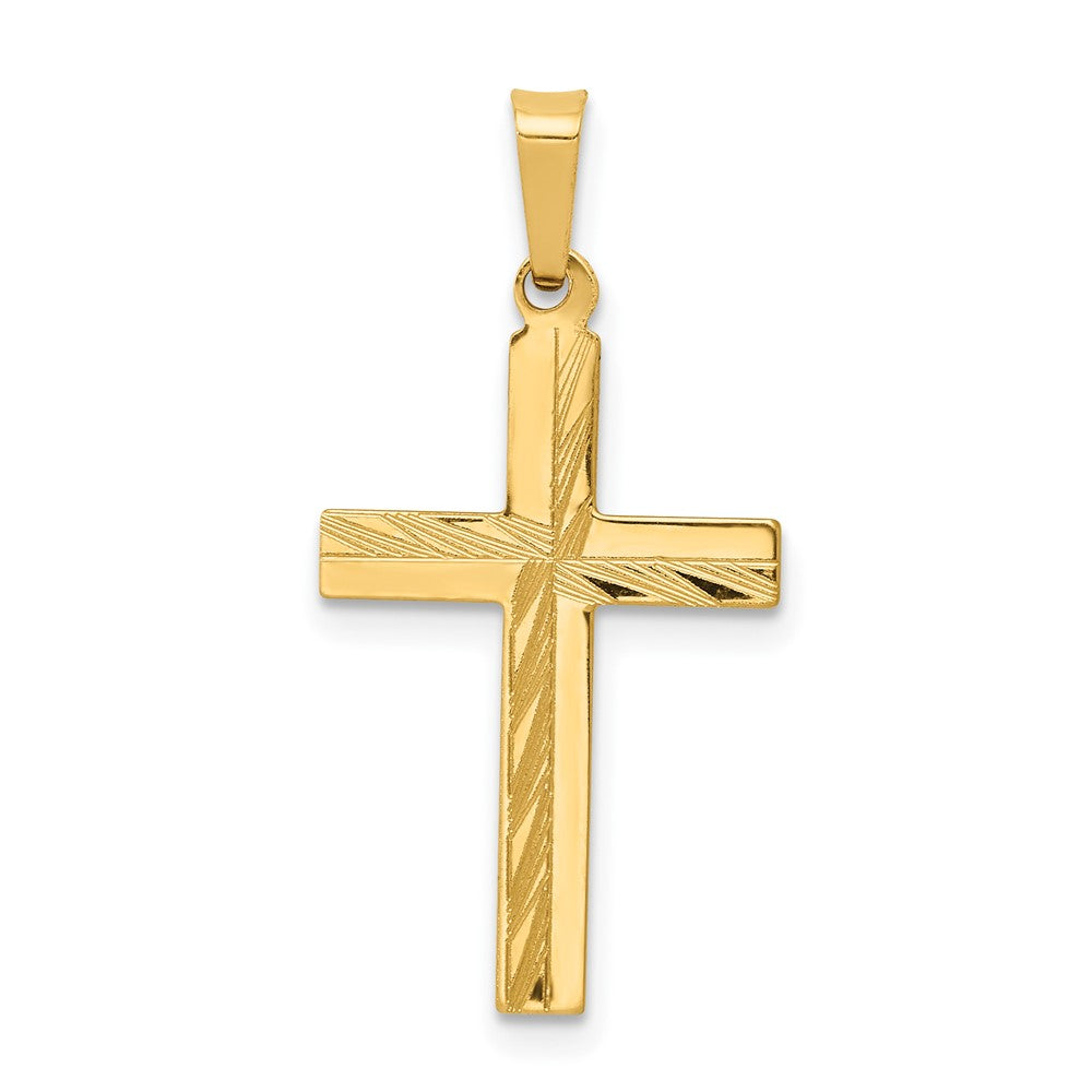 Charlie & Co Jewelry | 14k Diamond-cut Hollow Cross Pendant - Model XR235