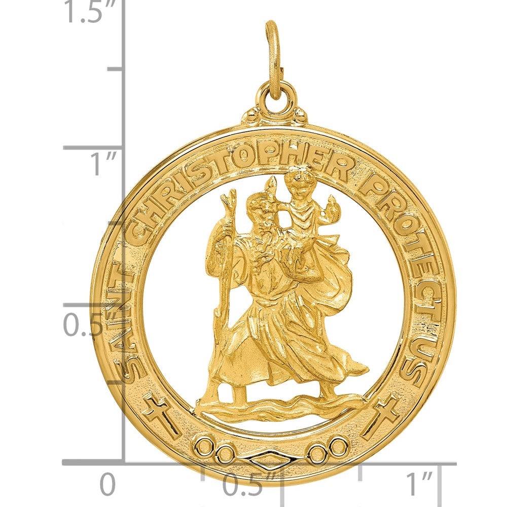 Charlie & Co Jewelry | 14k Saint Christopher Medal Pendant - Model XR382