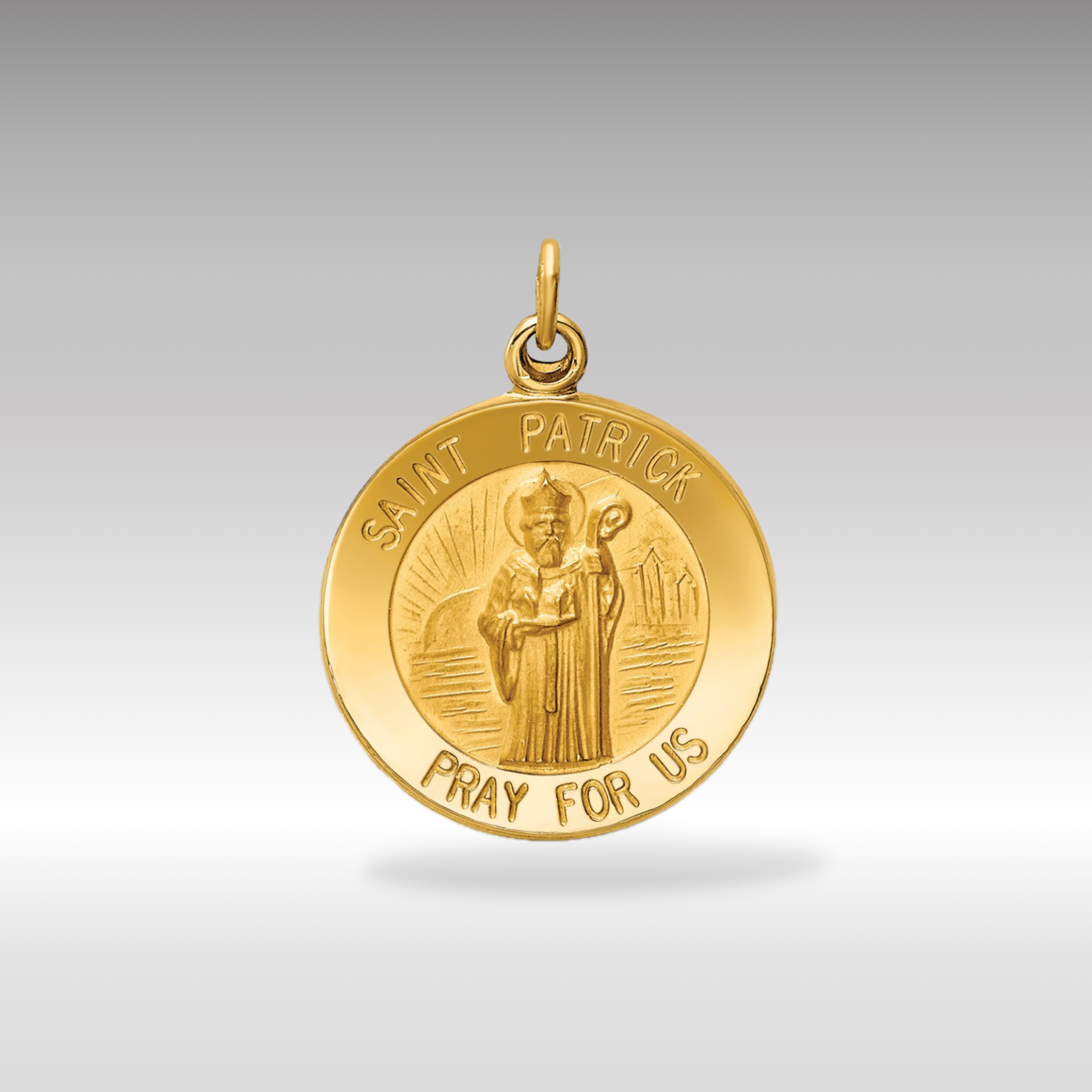 14K Gold Saint Patrick Medal Charm - Charlie & Co. Jewelry