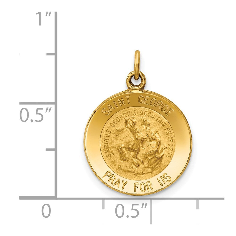 14k Gold Saint George Solid Medal Charm - Charlie & Co. Jewelry