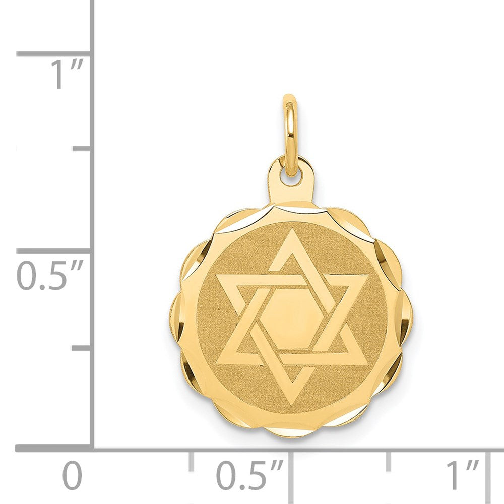 Charlie & Co Jewelry | 14k Solid Star Of David Disc Charm - Model XR416