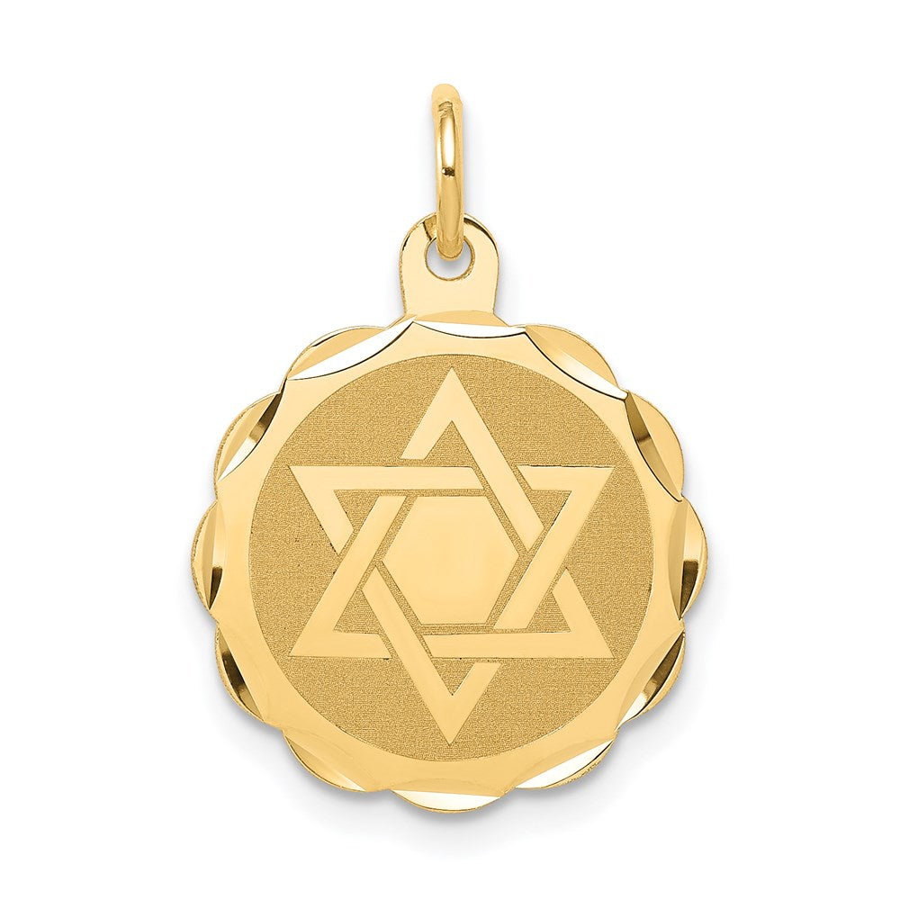 Charlie & Co Jewelry | 14k Solid Star Of David Disc Charm - Model XR416