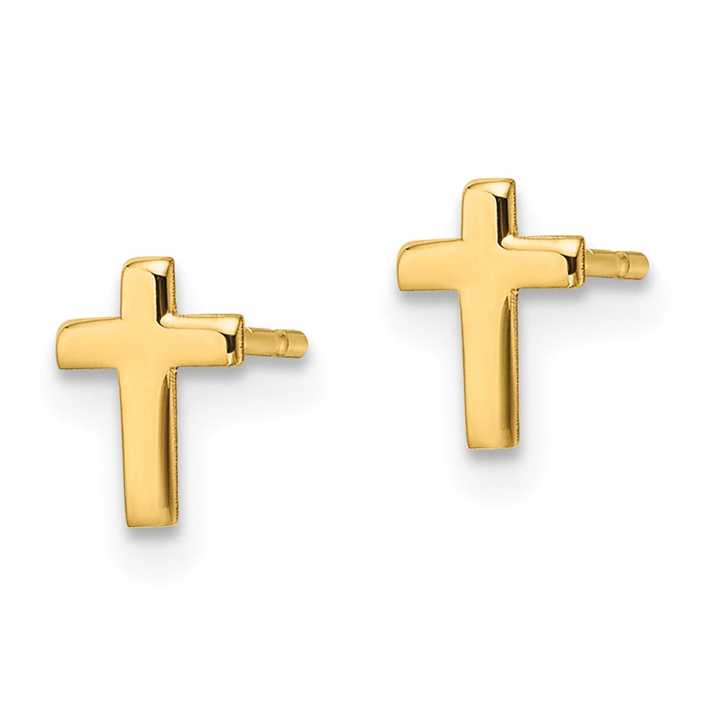 Gold Polished Cross Post Earrings - Model XR589 - Charlie & Co. Jewelry