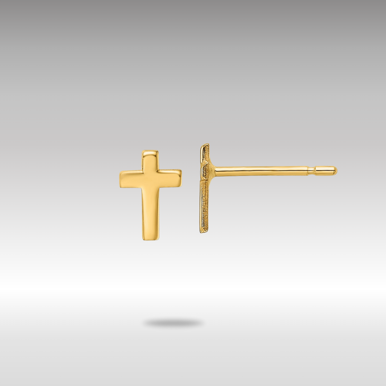 Gold Polished Cross Post Earrings - Model XR589 - Charlie & Co. Jewelry