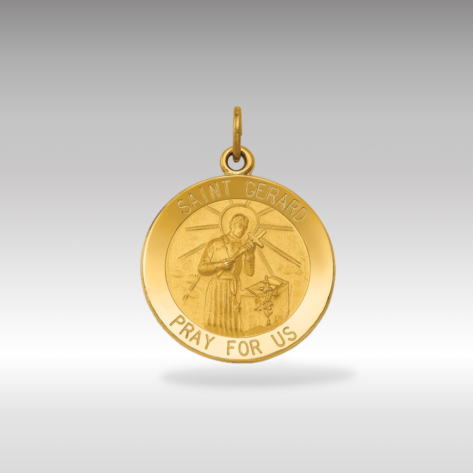 14K Gold Spanish San Miguel Archangel Medal Pendant - Charlie & Co. Jewelry