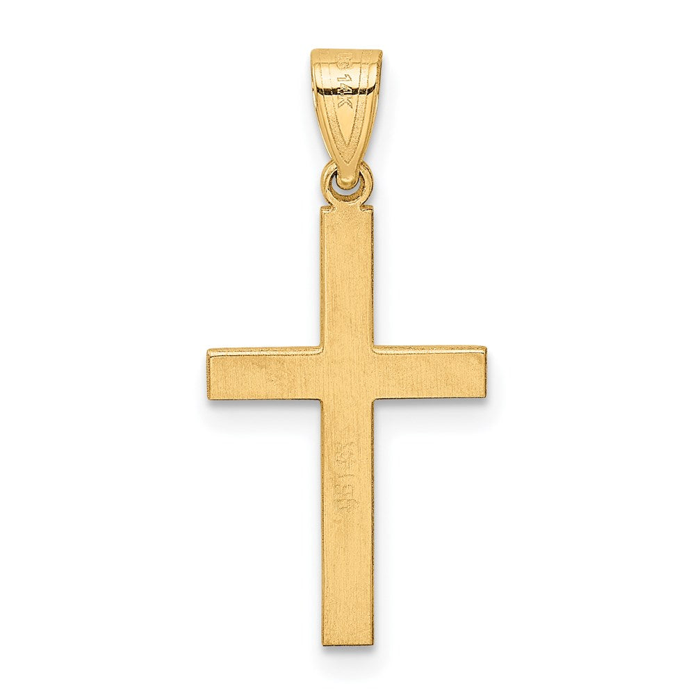 Gold Polished .01ct. Diamond Cross Pendant Necklace - Model XR775 - Charlie & Co. Jewelry