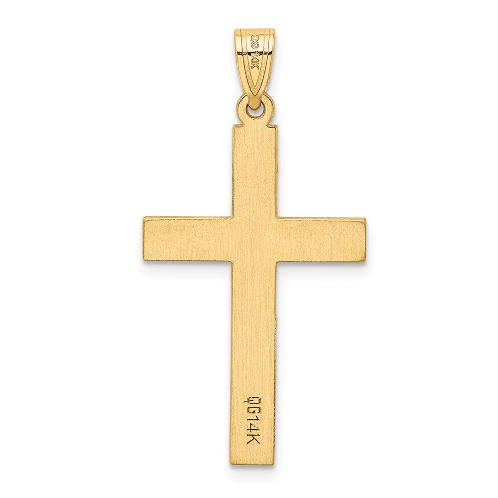 Gold Polished .02ct. Diamond Cross Pendant Necklace - Model XR778 - Charlie & Co. Jewelry