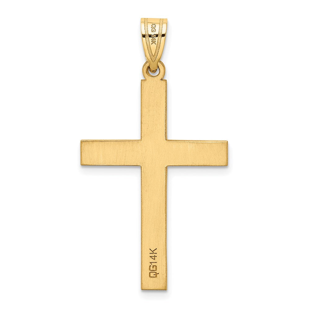 Gold Polished .02ct. Diamond Cross Pendant Necklace - Model XR779 - Charlie & Co. Jewelry