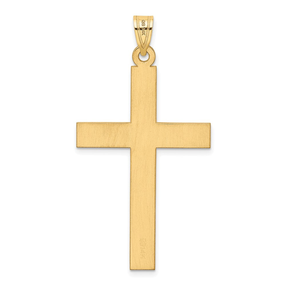 Gold Polished 0.03ct. Diamond Extra Large Cross Pendant - Model XR780 - Charlie & Co. Jewelry